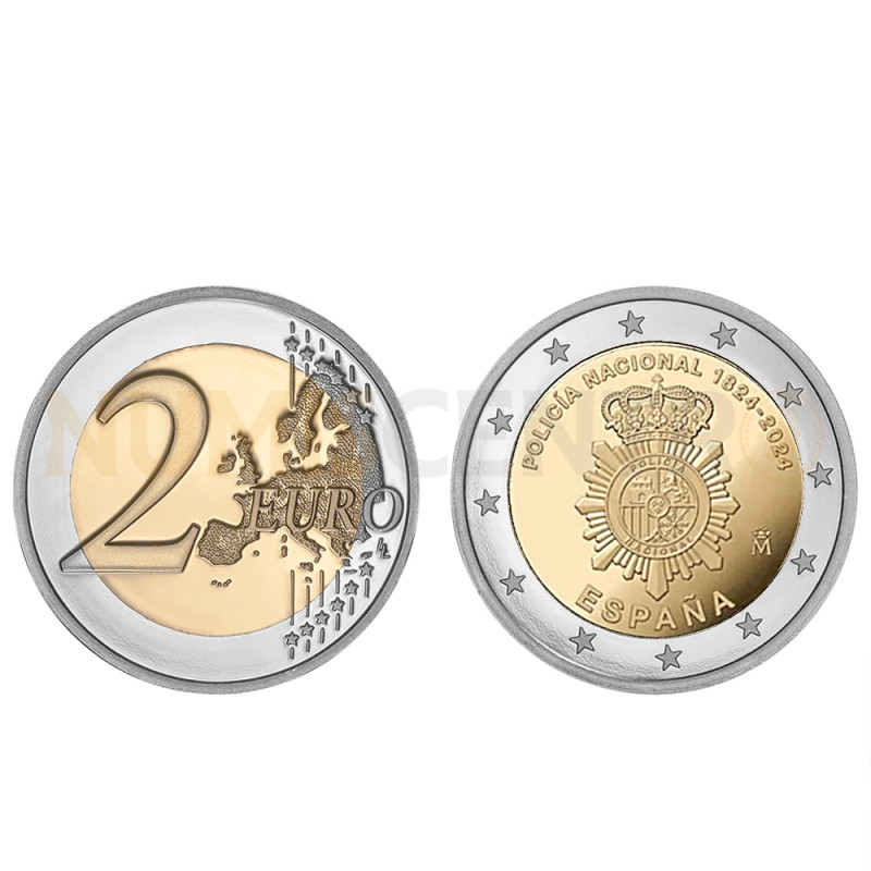 Moeda 2 Euro 200 Anos Policia Nacional Espanha 2024