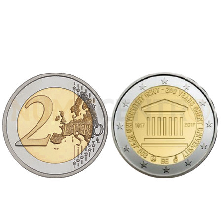 Moeda 2 Euro 200 Anos da Universidade de Gent Bélgica 2017 (Coincard)