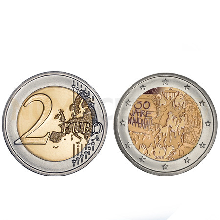 Moeda 2 Euro 30 Anos Queda do Muro de Berlim Alemanha 2019 D