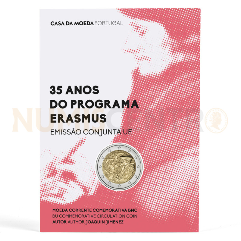 Moeda 2 Euros 35 Anos do Programa Erasmus Portugal 2022 BNC