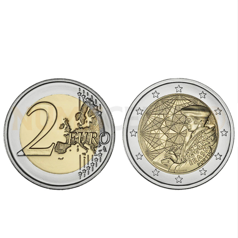 Moeda 2 Euros 35 Anos do Programa Erasmus Portugal 2022 BNC