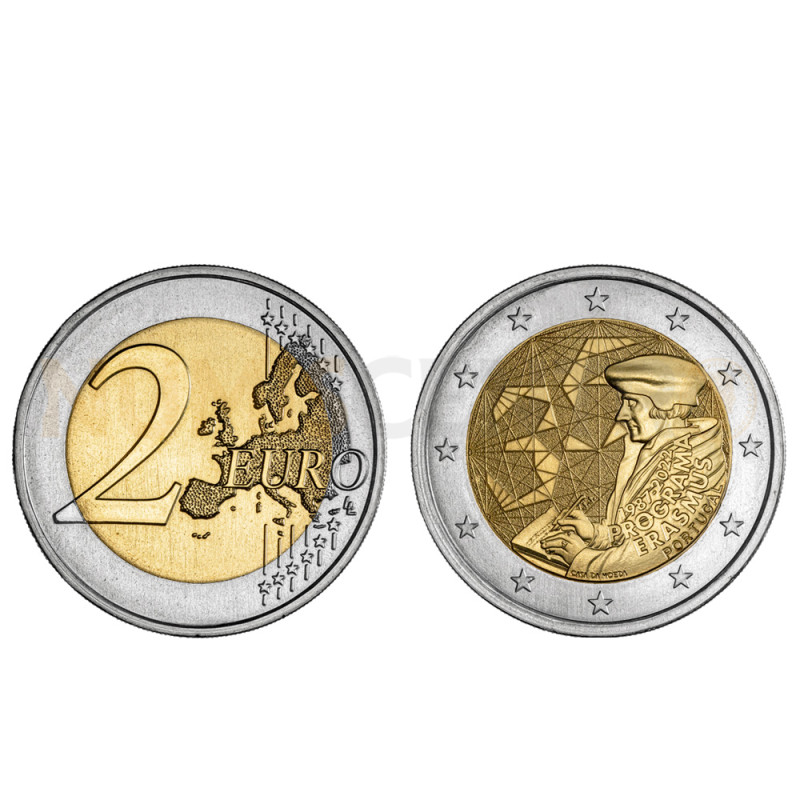 Moeda 2 Euros 35 Anos do Programa Erasmus Portugal 2022