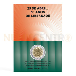Moeda 2 Euros 50 Anos da Revolução de 25 Abril 1974 Portugal 2024 BNC