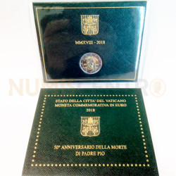 Moeda 2 Euros 50 Anos da Morte do Padre Pio Vaticano 2018
