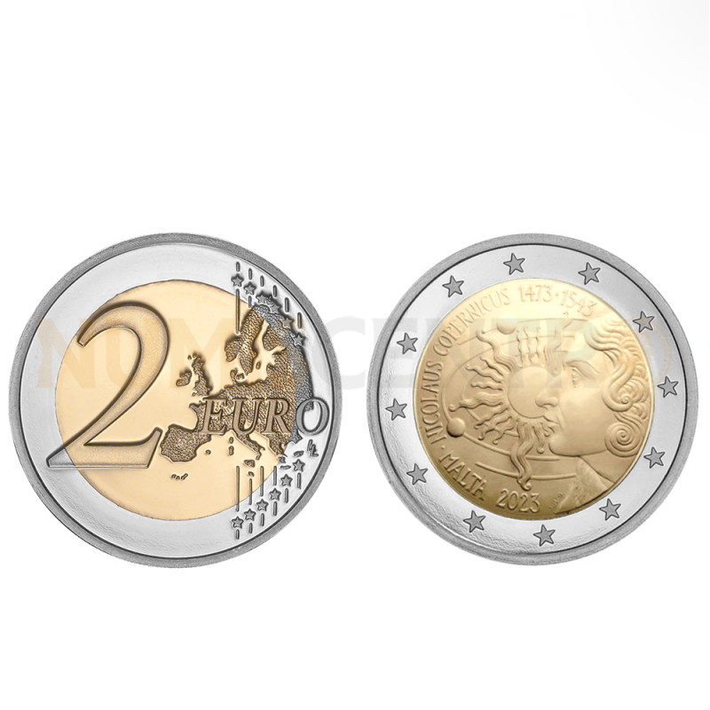 Moeda 2 Euros 550 Anos Nascimento Nicolaus Cupernicus Malta 2023