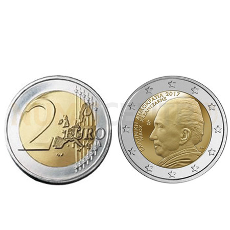 Moeda 2 Euros 60º Aniversário de Nikos Kazantzakis - Grécia 2017