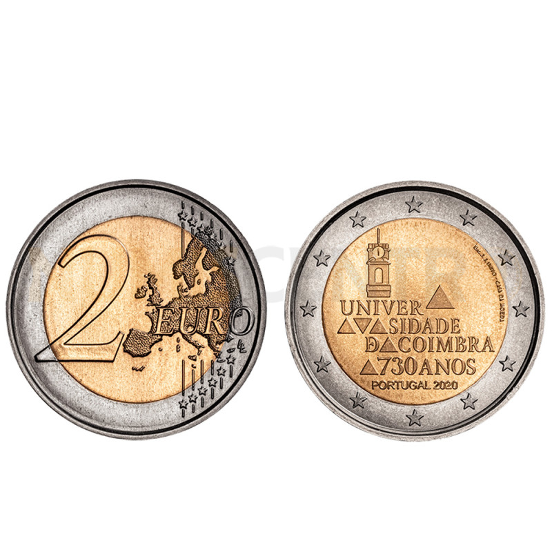 Moeda 2 Euro 730 Anos da Universidade de Coimbra Portugal 2020 Normal