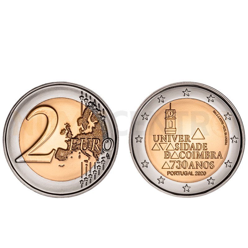 Moeda 2 Euro 730 Anos da Universidade de Coimbra Portugal 2020 BNC