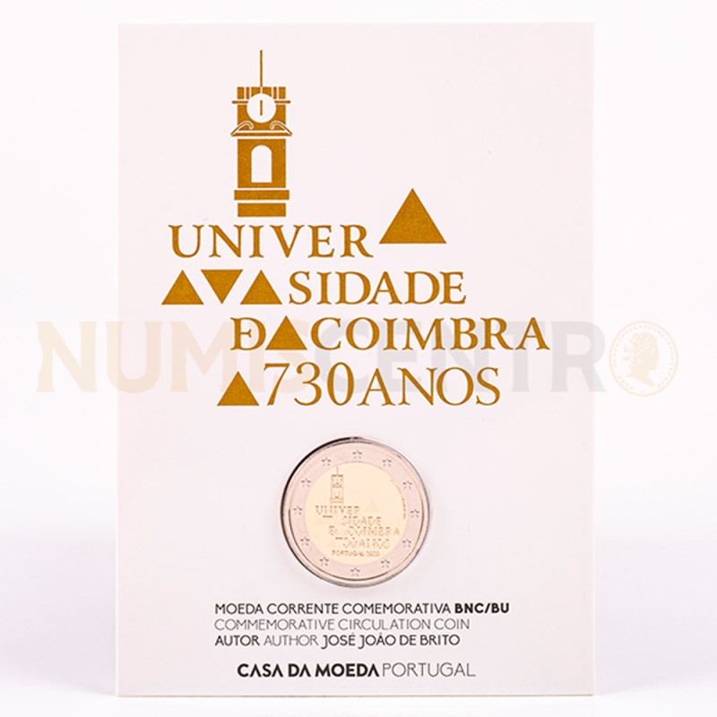 Moeda 2 Euro 730 Anos da Universidade de Coimbra Portugal 2020 BNC
