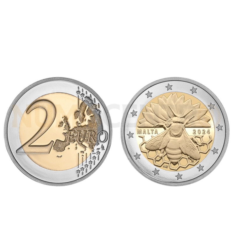 Moeda 2 Euros Abelha Maltesa Malta 2024 Coincard
