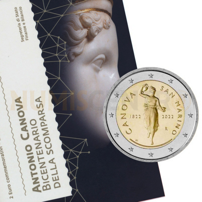 Moeda 2 Euro António Canova San Marino 2022