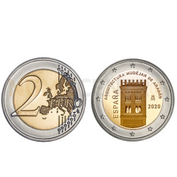 Moeda 2 Euro Arquitetura Mudejar de Aragon Espanha 2020