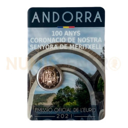 Moeda 2 Euros Centenário Coroação da Nossa Senhora Meritxel Andorra 2021