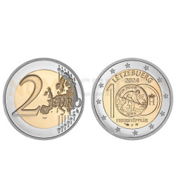 Moeda 2 Euro Centenário da Introdução das Moedas de Franco com a Imagem do Fundidor Luxemburgo 2024