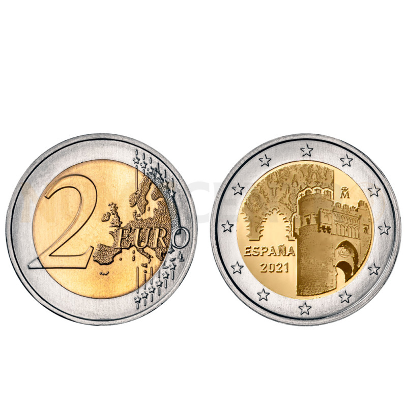 Moeda 2 Euro Cidade Histórica de Toledo Espanha 2021