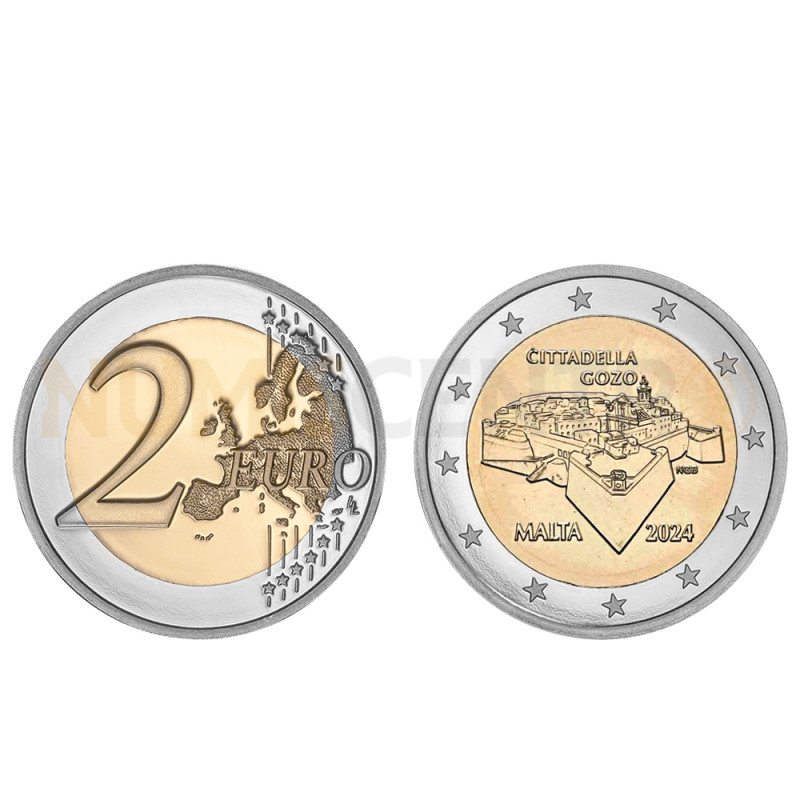 Moeda 2 Euros Cidadela de Gozo Malta 2024 Coincard