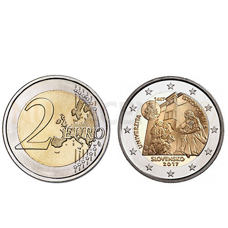 Moeda 2 Euro 550º Anivº Fundação da Universidade Istropolitana - Eslováquia 2017