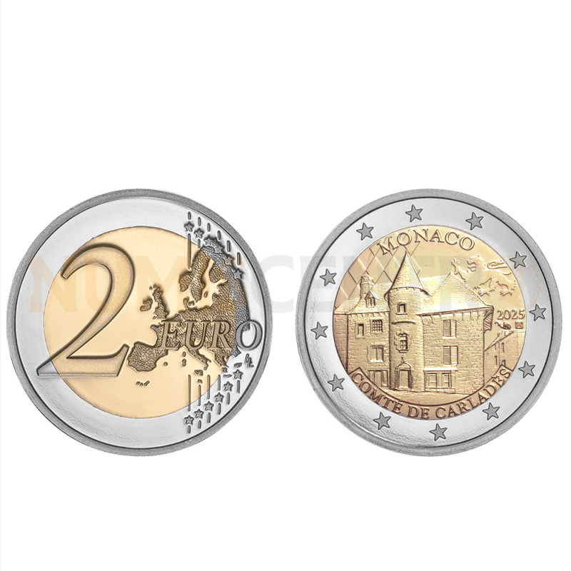 Moeda 2 Euros Condado de Carladès Mónaco 2025