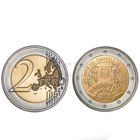 Moeda 2 Euros Conselho da Terra Andorra 2019