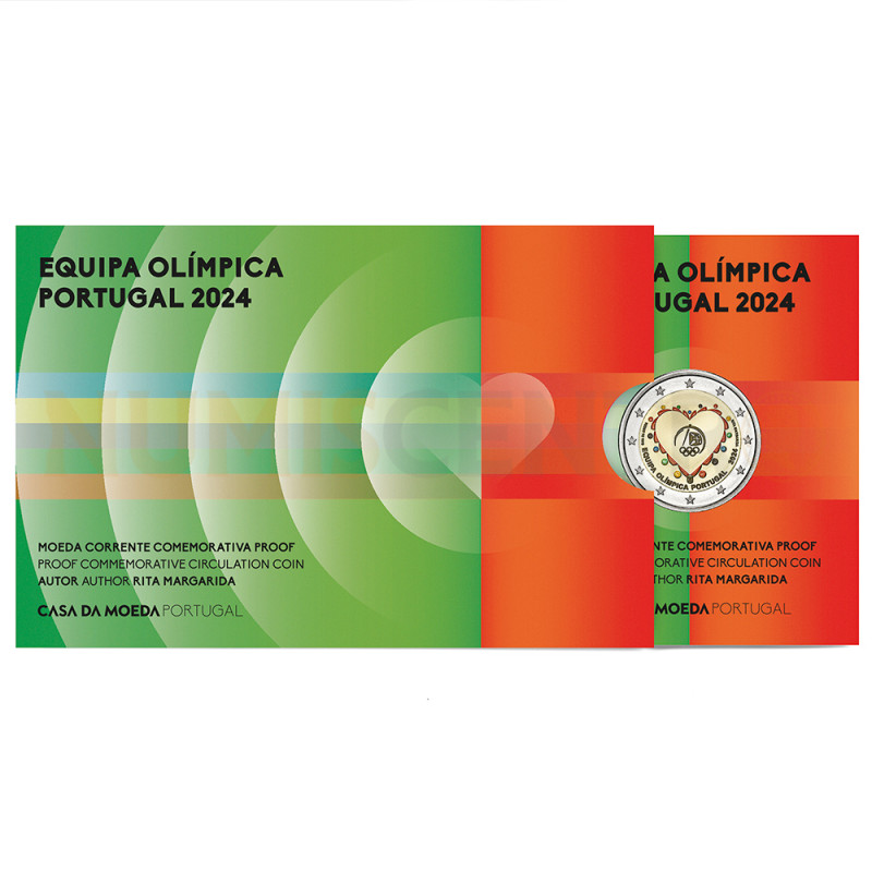 Moeda 2 Euros Equipa Olímpica Portugal 2024 Proof