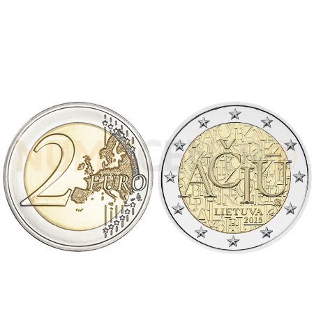 Moeda 2 Euros Idioma Lituano - Lituânia 2015