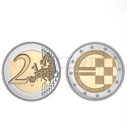 Moeda 2 Euro Introdução do Euro como Moeda Oficial da Croácia 2023 (Moeda UNC de Rolo)