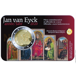 Moeda 2 Euro Jan Van Eyck Bélgica 2020 (Coincard)