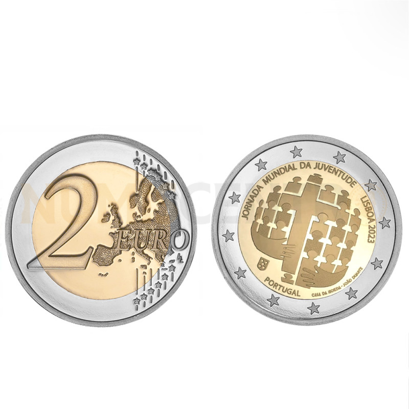 Moeda 2 Euros Jornada Mundial da Juventude Portugal 2023