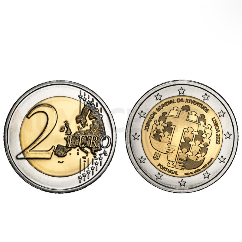 Moeda 2 Euros Jornada Mundial da Juventude Portugal 2023 BNC