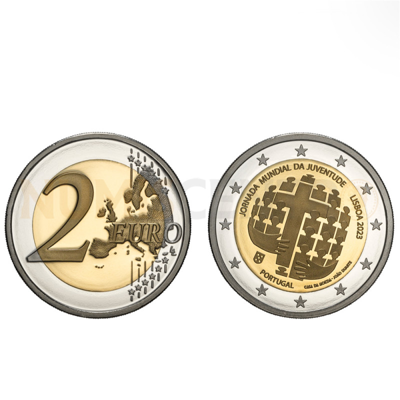 Moeda 2 Euros Jornada Mundial da Juventude Portugal 2023 Proof