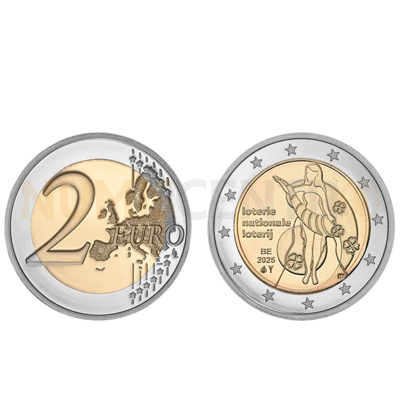 Moeda 2 Euro Lotaria Nacional Bélgica 2025 Coincard