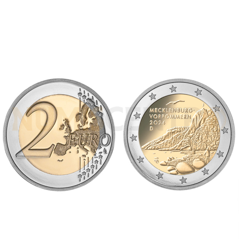 Moeda 2 Euro Mecklemburgo-Vorpommern Alemanha 2024 A