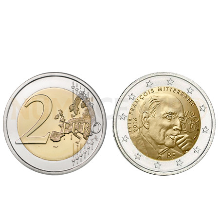 Moeda 2 Euro Comemorativa Miterrand França 2016