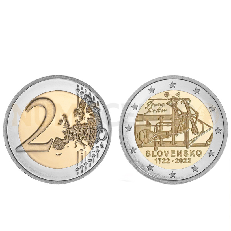 Moeda 2 Euro Motor Vapor Eslováquia 2022