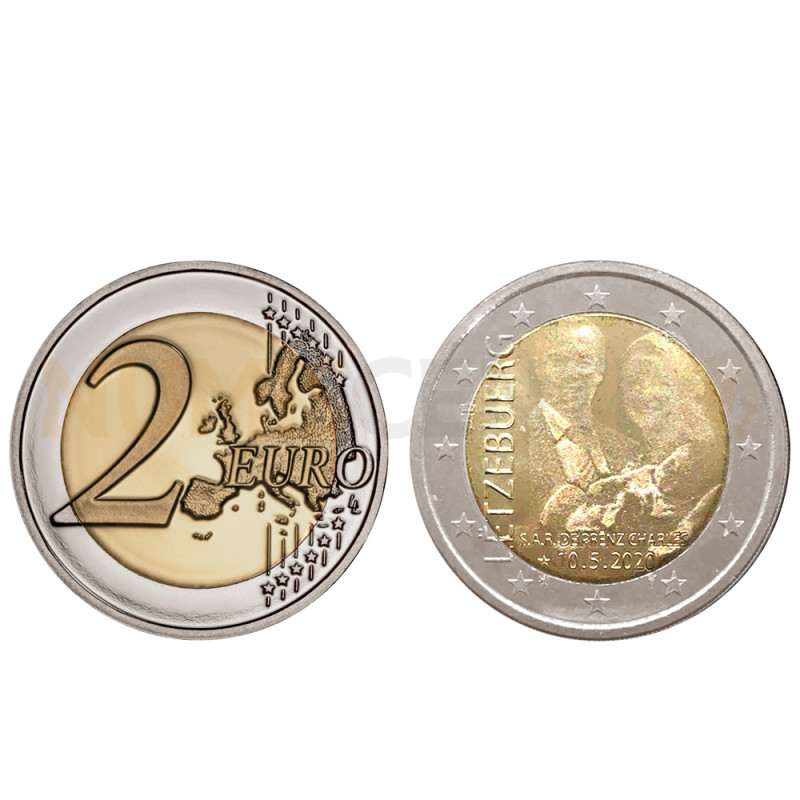 Moeda 2 Euro Nascimento Grão Duque Carlos Luxemburgo 2020 holograma