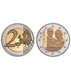 Moeda 2 Euro Nascimento Grão Duque Carlos Luxemburgo 2020 relevo