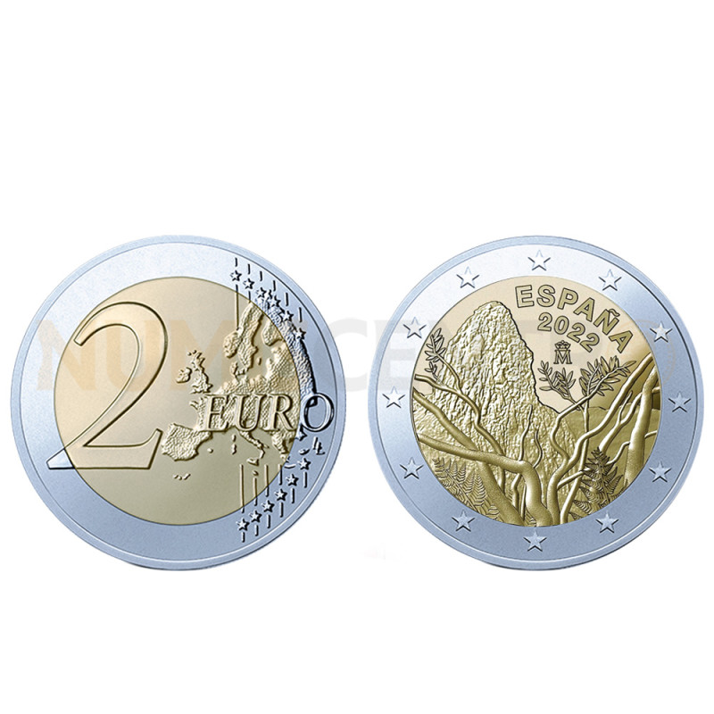 Moeda 2 Euro Parque Nacional de Garajonay Espanha 2022