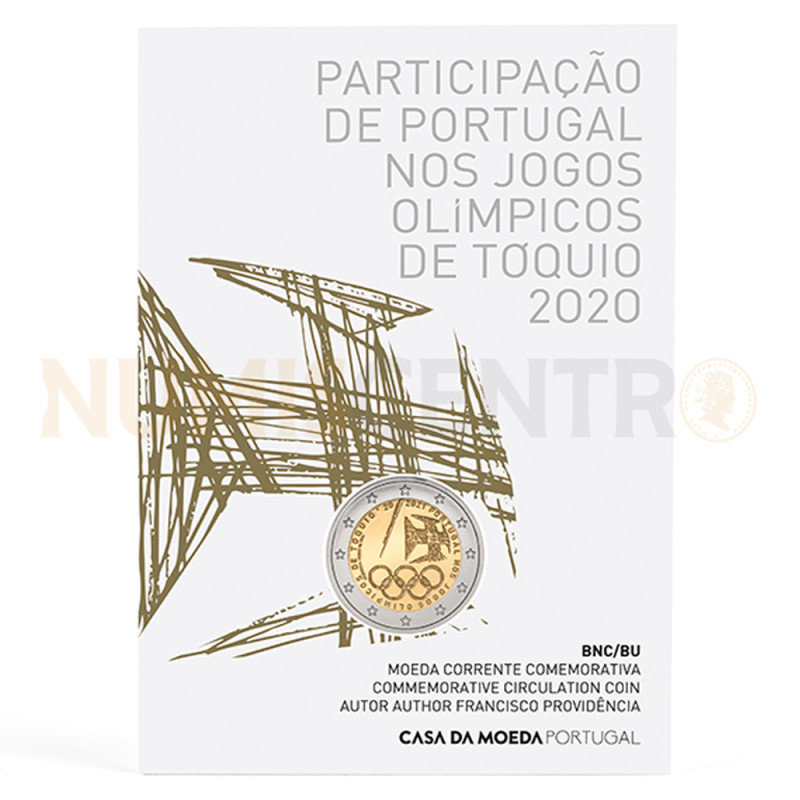 Moeda 2 Euros Portugal nos jogos Olímpicos de Tóquio Portugal 2021 BNC