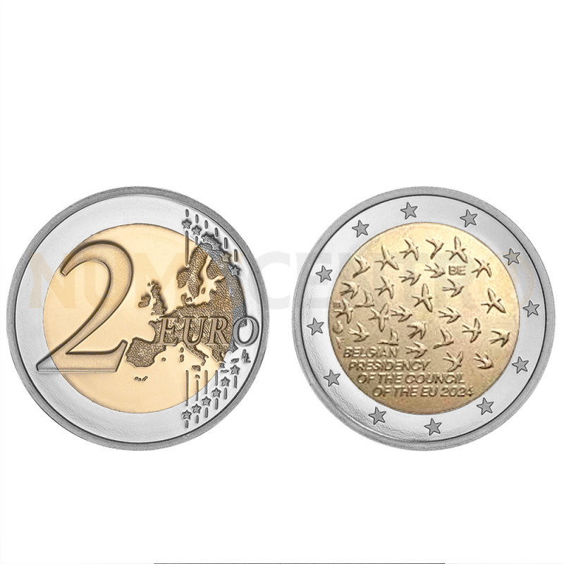 Moeda 2 Euro Presidência da Bélgica da UE Bélgica 2024 (UNC retirada de Rolo)