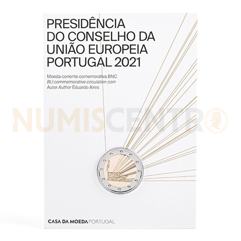 Moeda 2 Euros Presidência Portuguesa da União Europeia Portugal 2021 BNC