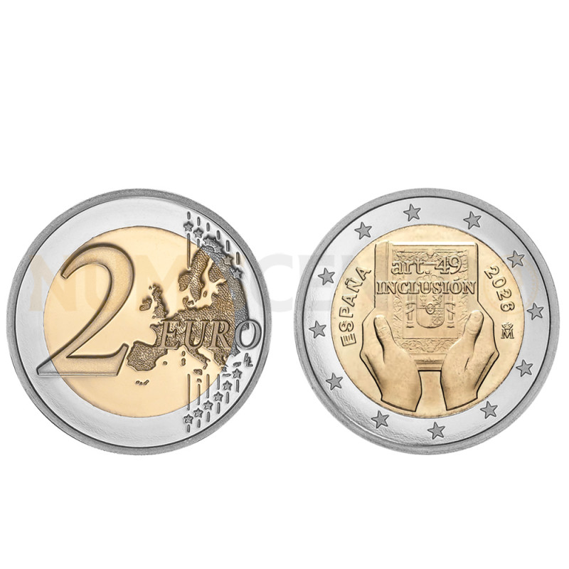 Moeda 2 Euro Proteção Direitos e Inclusão Espanha 2026