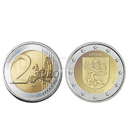 Moeda 2 Euros Região Histórica de Latgale Letónia 2017