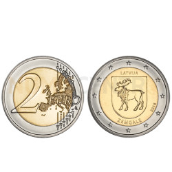 Moeda 2 Euros Região Zemgale Letónia 2018