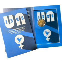 Moeda 2 Euros Resolução de 1325 ONU Malta 2022 (Coincard)