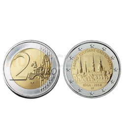 Moeda 2 Euros Riga Capital Europ. Cultura Letónia 2014