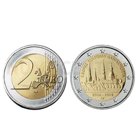 Moeda 2 Euros Riga Capital Europ. Cultura Letónia 2014