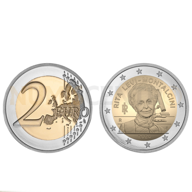 Moeda 2 Euros Rita Levi-Montalcini Itália 2024