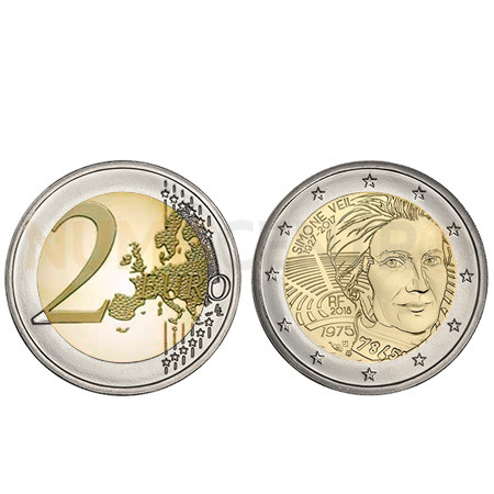 Moeda 2 Euro Simone Veil França 2018