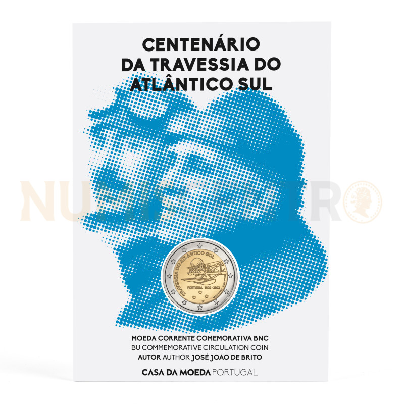 Moeda 2 Euros Travessia do Atlântico Sul Portugal 2022 BNC