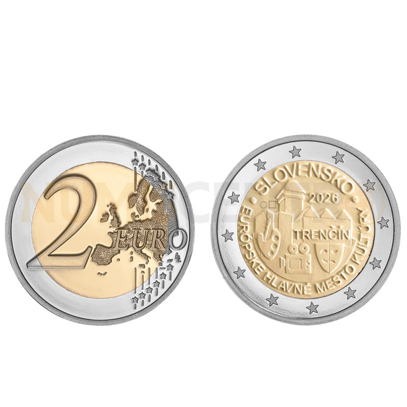 Moeda 2 Euro Trenchin Capital Europeia da Cultura Eslováquia 2026